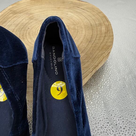 NWT Bandolino Alexia Velvet Navy Ballet Flats Size 9 Knotted Toe - Picture 6 of 8